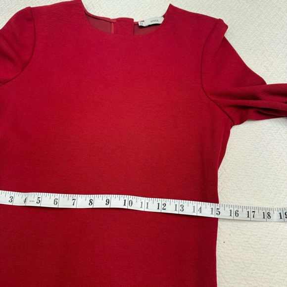 Vince Burgundy Red Shift Dress 3/4 Sleeves Round Neck Size S - Picture 11 of 14